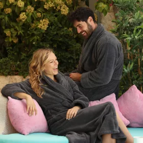 Super soft fleece bathrobe Slate grey XL, 300 g