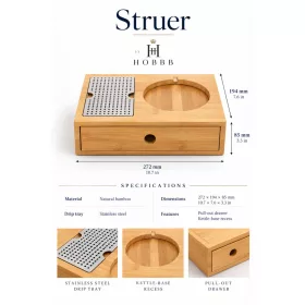 HOBBB Struer bamboo guest tray, natural