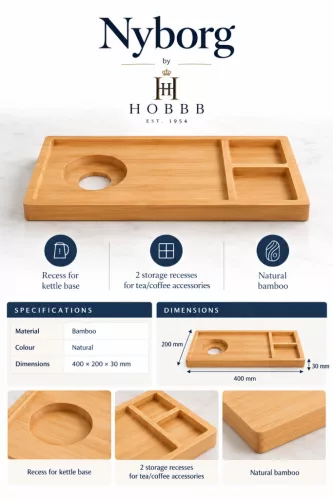 HOBBB Nyborg bamboo guest tray, natural