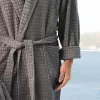 Terry waffle-patterned bathrobe Grey XL, 350 g