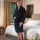 Terry waffle-patterned bathrobe Black XXL, 350 g