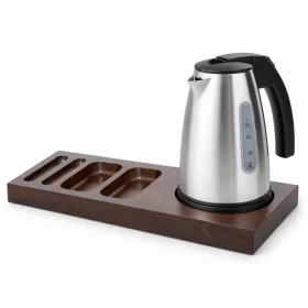   Bentley Xanthic tray (mahogany) + Saffron View kettle, 1 l (stainless steel) – set