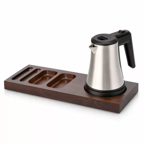 Bentley Xanthic tray (mahogany) + Coral kettle, 0.5 l (stainless steel) – set