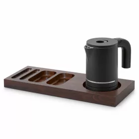   Bentley Xanthic tray (mahogany) + Halo kettle, 0.6 l (matt black) – set