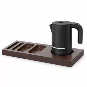   Bentley Xanthic tray (mahogany) + Halo kettle, 1 l (black) – set