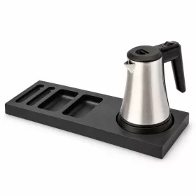   Bentley Xanthic tray (black) + Coral kettle, 0.5 l (stainless steel) – set