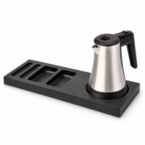 Bentley Xanthic tray (black) + Coral kettle, 0.5 l (stainless steel) – set