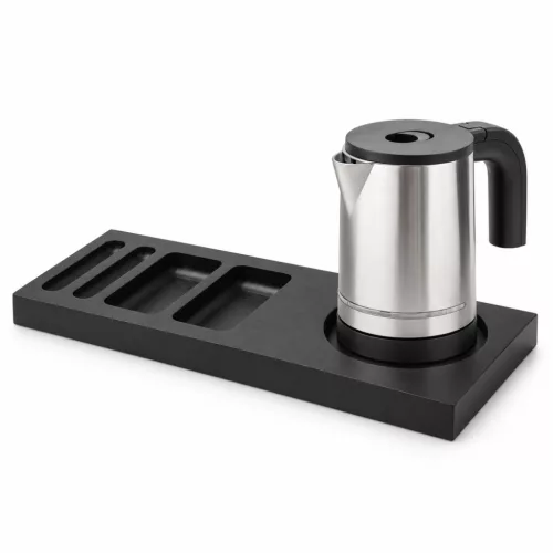 Bentley Xanthic tray (black) + Halo kettle, 0.8 l (stainless steel) – set