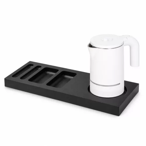 Bentley Xanthic tray (black) + Halo kettle, 0.6 l (white) – set
