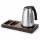 Bentley Xanthic S tray (mahogany) + Saffron View kettle, 1 l (stainless steel) – set
