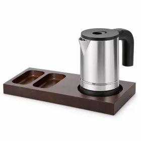   Bentley Xanthic S tray (mahogany) + Halo kettle, 0.8 l (stainless steel) – set
