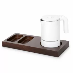   Bentley Xanthic S tray (mahogany) + Halo kettle, 0.6 l (white) – set