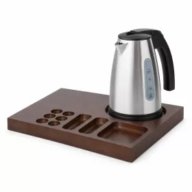   Bentley Xanthic Coffee & Tea tray (mahogany) + Saffron View kettle, 1 l (stainless steel) – set