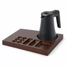   Bentley Xanthic Coffee & Tea tray (mahogany) + Coral kettle, 0.5 l (matt black) – set