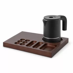   Bentley Xanthic Coffee & Tea tray (mahogany) + Halo kettle, 0.6 l (matt black) – set