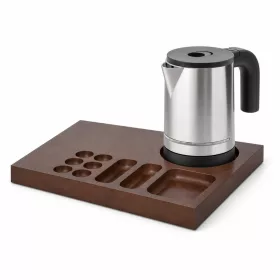   Bentley Xanthic Coffee & Tea tray (mahogany) + Halo kettle, 0.8 l (stainless steel) – set