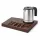Bentley Xanthic Coffee & Tea tray (mahogany) + Halo kettle, 0.8 l (stainless steel) – set