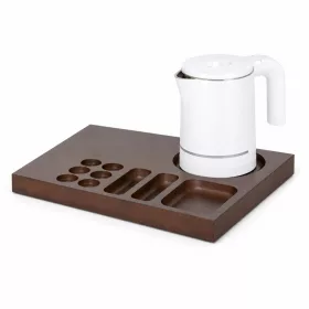   Bentley Xanthic Coffee & Tea tray (mahogany) + Halo kettle, 0.6 l (white) – set