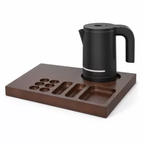   Bentley Xanthic Coffee & Tea tray (mahogany) + Halo kettle, 1 l (black) – set