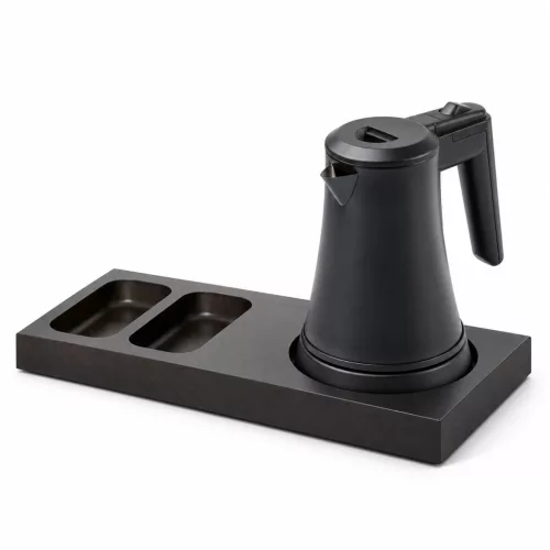 Bentley Xanthic S tray (black) + Coral kettle, 0.5 l (matt black) – set