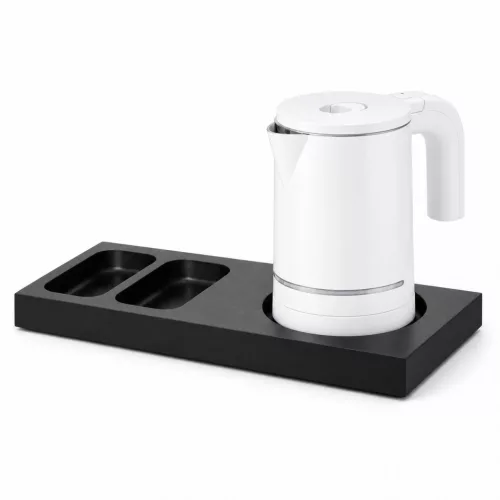 Bentley Xanthic S tray (black) + Halo kettle, 0.6 l (white) – set