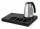 Bentley Xanthic Coffee & Tea tray (black) + Saffron View kettle, 1 l (stainless steel) – set