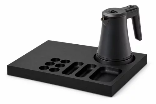 Bentley Xanthic Coffee & Tea tray (black) + Coral kettle, 0.5 l (matt black) – set