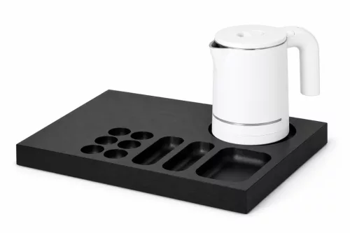Bentley Xanthic Coffee & Tea tray (black) + Halo kettle, 0.6 l (white) – set