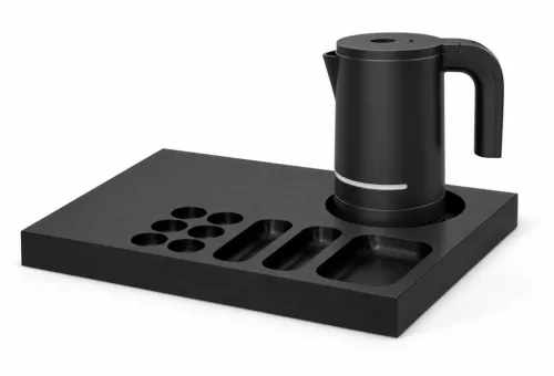 Bentley Xanthic Coffee & Tea tray (black) + Halo kettle, 1 l (black) – set