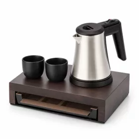   Bentley Canella tray (mahogany) + Coral kettle, 0.5 l (stainless steel) – set