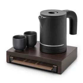  Bentley Canella tray (mahogany) + Halo kettle, 0.6 l (matt black) – set