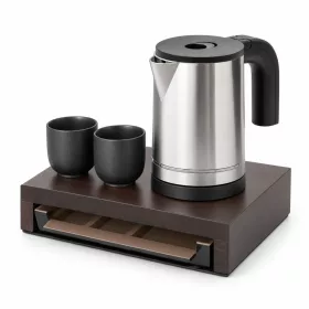   Bentley Canella tray (mahogany) + Halo kettle, 0.8 l (stainless steel) – set