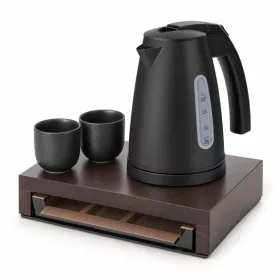   Bentley Canella tray (mahogany) + Saffron View kettle, 1 l (matt black) – set