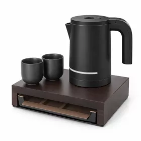   Bentley Canella tray (mahogany) + Halo kettle, 1 l (black) – set