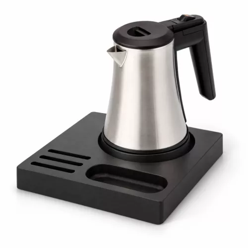 Bentley Orange tray (black) + Coral kettle, 0.5 l (stainless steel) – set