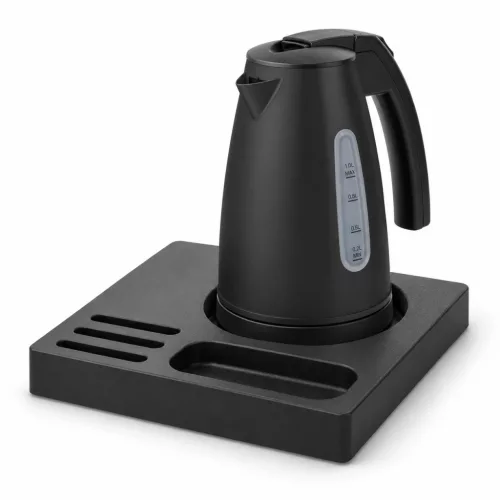 Bentley Orange tray (black) + Saffron View kettle, 1 l (matt black) – set
