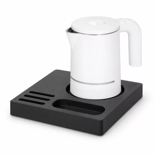 Bentley Orange tray (black) + Halo kettle, 0.6 l (white) – set