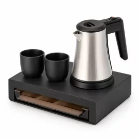   Bentley Canella tray (black) + Coral kettle, 0.5 l (stainless steel) – set