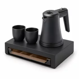   Bentley Canella tray (black) + Coral kettle, 0.5 l (matt black) – set