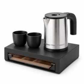  Bentley Canella tray (black) + Halo kettle, 0.8 l (stainless steel) – set