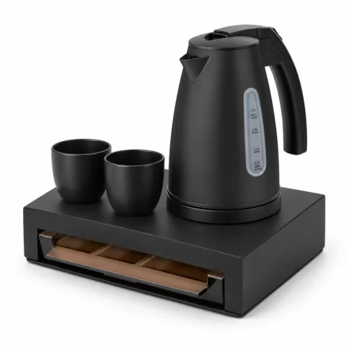 Bentley Canella tray (black) + Saffron View kettle, 1 l (matt black) – set