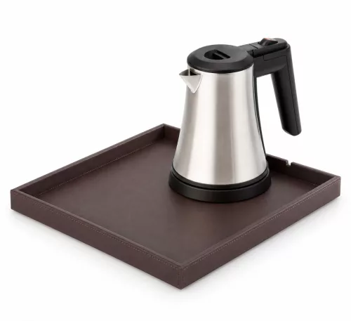 Bentley Fuji tray (classic brown) + Coral kettle, 0.5 l (stainless steel) – set