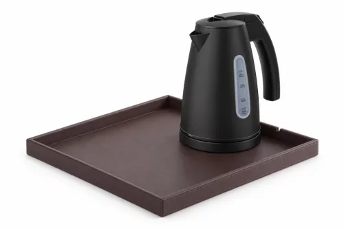 Bentley Fuji tray (classic brown) + Saffron View kettle, 1 l (matt black) – set