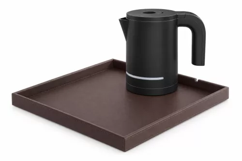 Bentley Fuji tray (classic brown) + Halo kettle, 1 l (black) – set