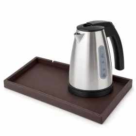   Bentley Etna tray (classic brown) + Saffron View kettle, 1 l (stainless steel) – set
