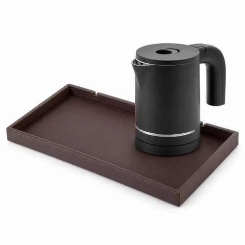 Bentley Etna tray (classic brown) + Halo kettle, 0.6 l (matt black) – set