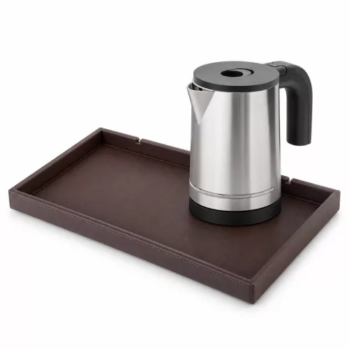 Bentley Etna tray (classic brown) + Halo kettle, 0.8 l (stainless steel) – set