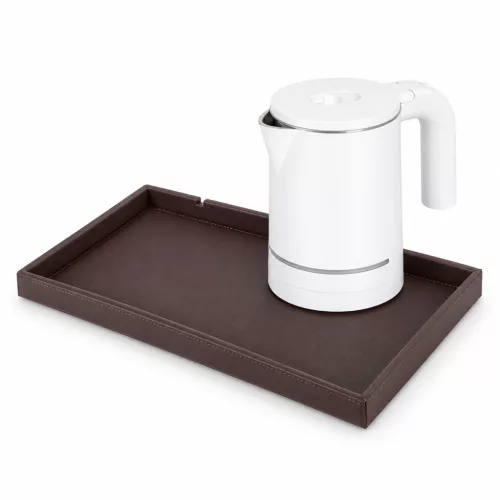 Bentley Etna tray (classic brown) + Halo kettle, 0.6 l (white) – set