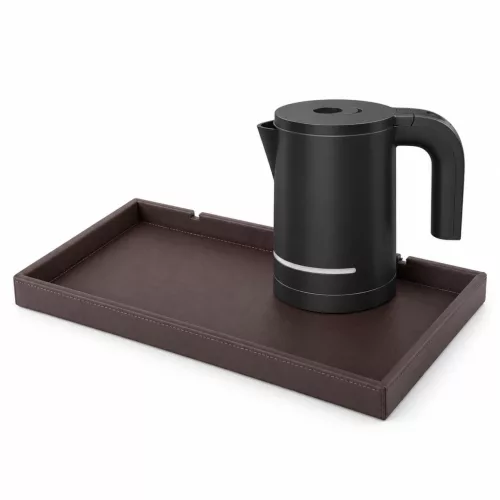 Bentley Etna tray (classic brown) + Halo kettle, 1 l (black) – set