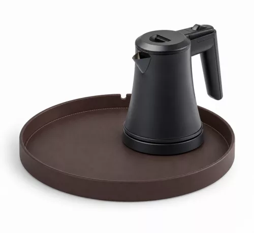 Bentley Maroa tray (classic brown) + Coral kettle, 0.5 l (matt black) – set
